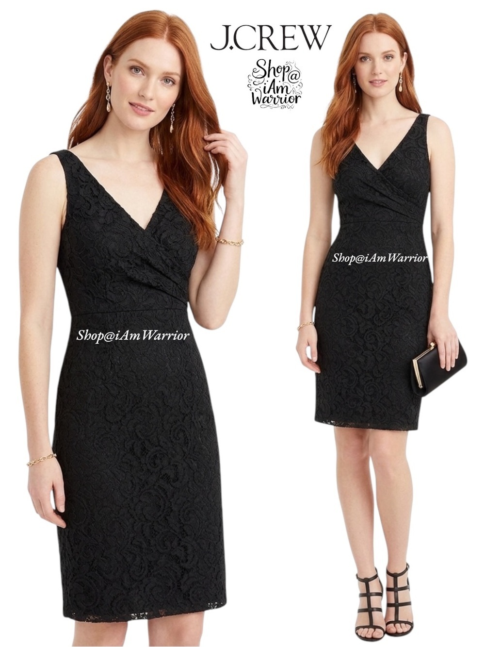 J.Crew NWOT lace v-neck sleeveless little black dress *shop@iamwarrior
